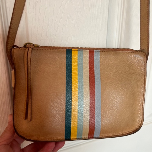Madewell The Simple Crossbody 80s Stripe Retro Leather bag - Picture 1 of 12